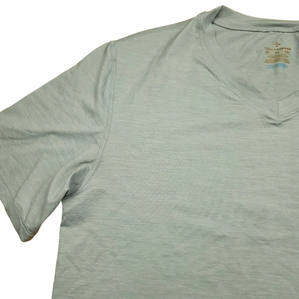 Tommie Copper Mens 2XL Shirt Cool Copper Compression Gray Train Running‎ Workout